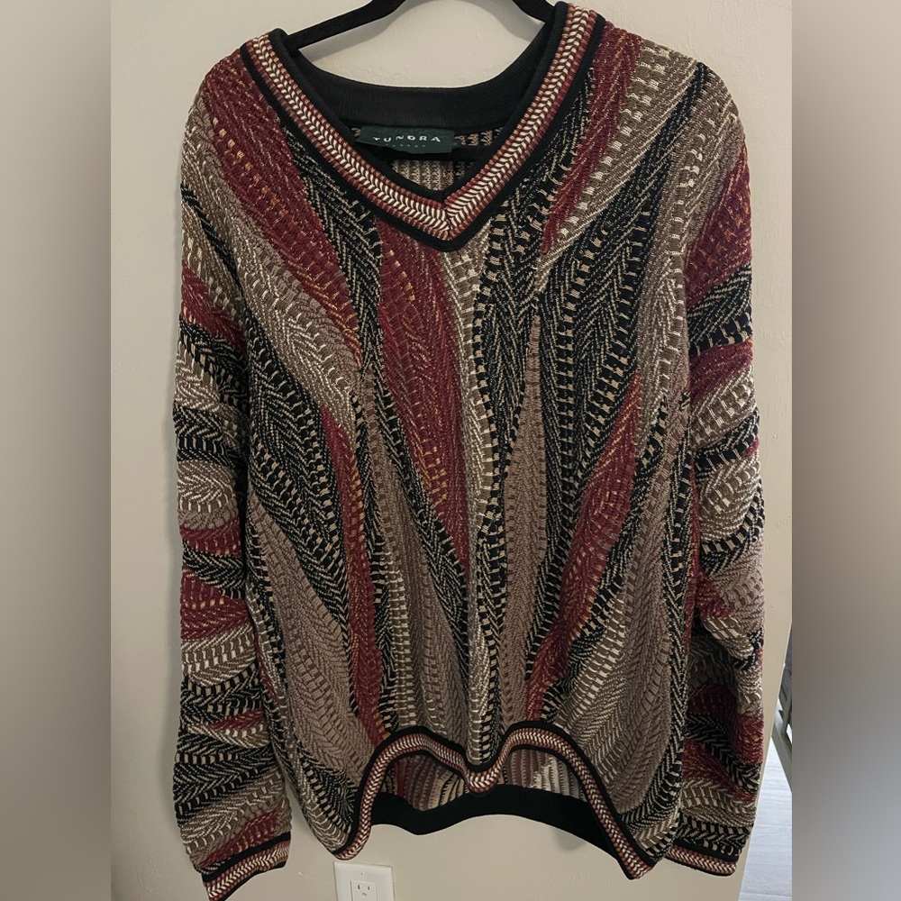 Vintage 90s Coogi style 3D knit sweater